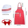 1950s Adult Waiter Costume Kits Waitress Costume Carnivals Hot Dogs Sodas Jerk Costumes with Stripe Apron,Caps Bowtie