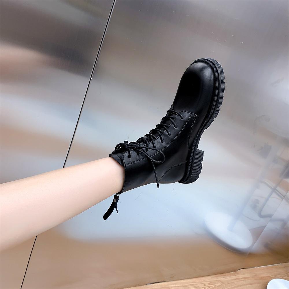 2025 New Spring and Autumn Thick-soled Martin Boots Wind Knight Retro Brown Short Boots Women's Leather Fashion Women's Boots