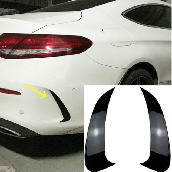 For Mercedes W206 C260 C300 AMG Coupe Gloss Black Rear Bumper Canards F Vents