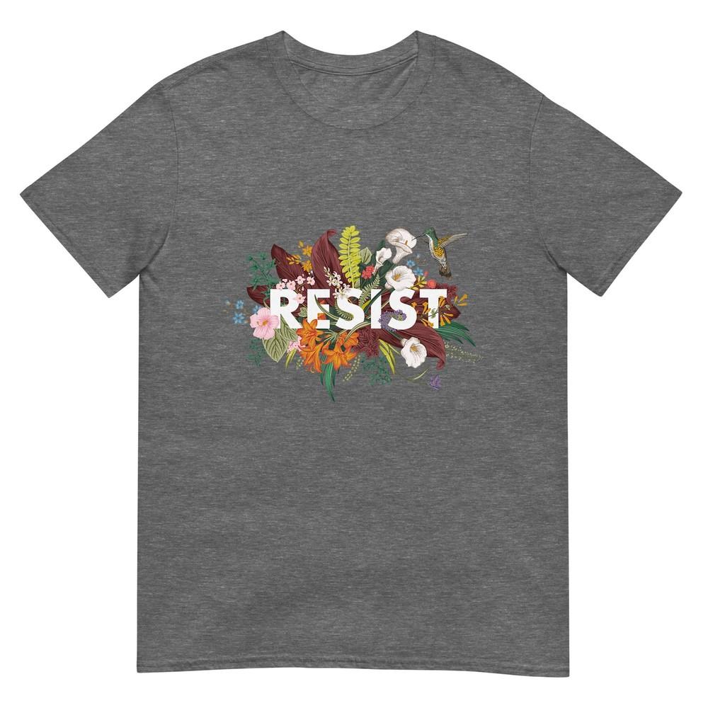 Resist Floral Anti Trump Political Protest TShirt