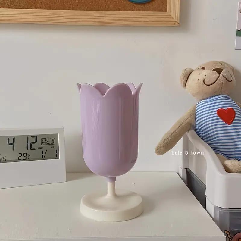 Tulip Flowers Pen Holder Cartoon Cute Creative Girl Student Multifunctional Storage Office Stationery