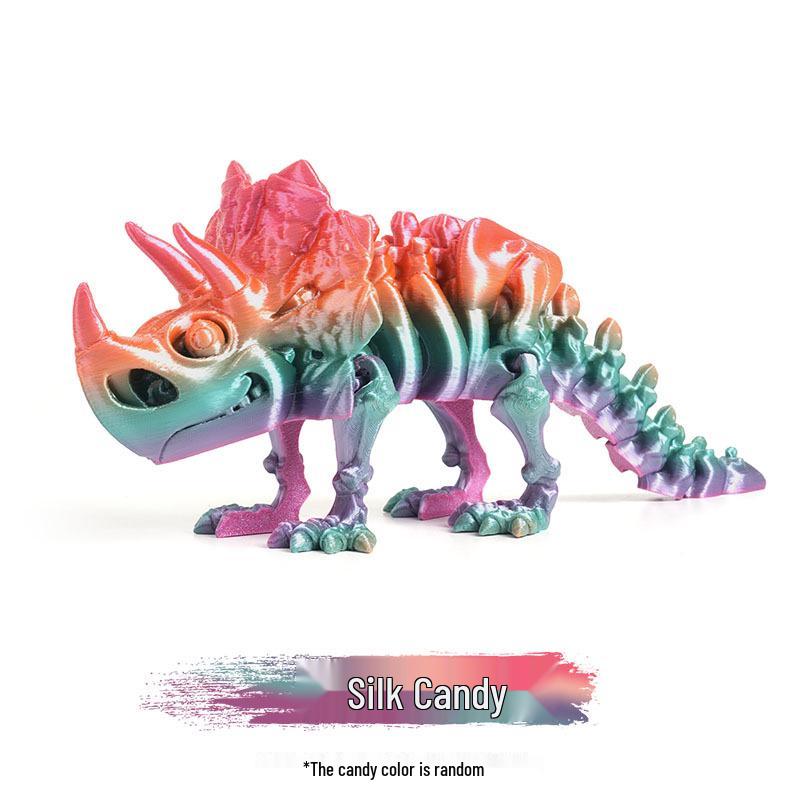 Eco-Friendly 3D Printed Dragon and Triceratops Dinosaur Skeleton Ornament Toy Figurine