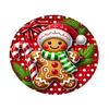 Christmas Floor Mat Round Santa Claus Xmas Area Rug Anti-Slip Absorbent Gingerbread Man Carpet for Festive Home Entrance Living Room Decor