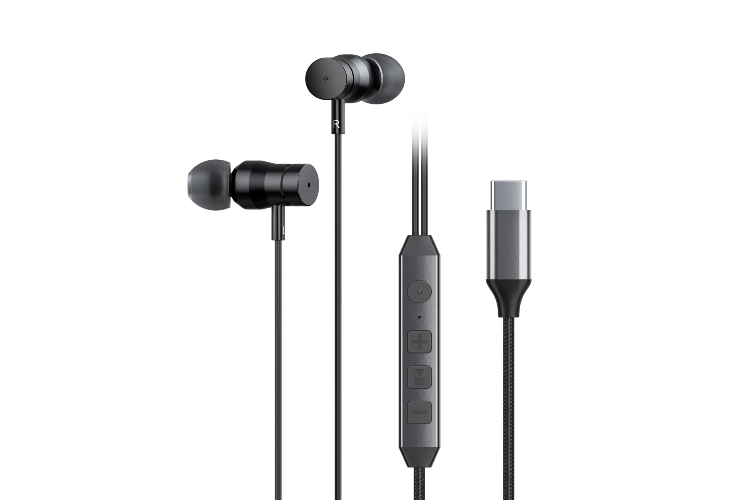 

Genuine Wired Earphones with Connection and Remote Control Microphone [Hi-Unit Product] Hi-Unit HSE-A2000NC ANC-equipped Noise-Canceling Type-C чорний