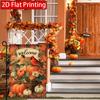 2D Flat, 2D FlatAutumn Cardinals Pumpkin Autumn Bison Grid Thanksgiving Garden Flag_4 (1)- Outdoor Garden Flag Double-sided Home Decoration Courtyard