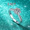 VENTFILLE  Copper Moissanite Classic Ring Diamond 0.5/1/2CT D Color For Women Engagement Wedding Band Jewelry