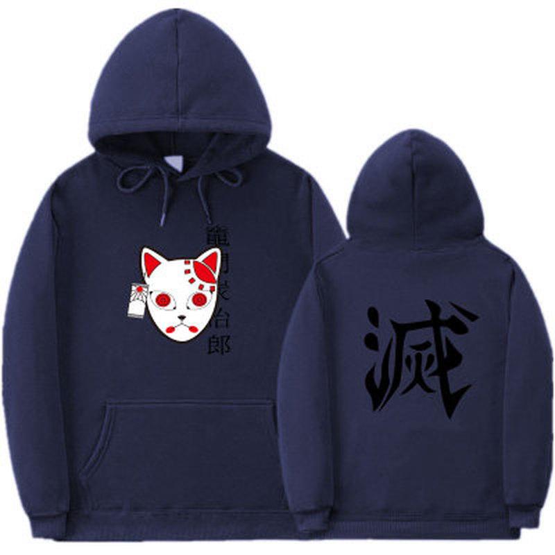 

Scione Аниме Толстовки Demon Slayer Blade Kazomon Tanjirou Nidou Аниме Принт Толстовка С Капюшоном Одежда XL темно-синий
