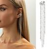 Stylish Clip On Earrings For Women Trendy Imitation Bead And Fringe Hanging Ear Cuffs