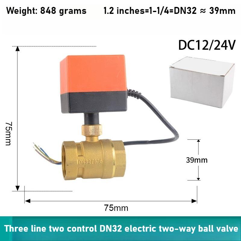 Electric Copper Two-way Ball Valve DN15 20 25 32 40 50 Three Wire Two-point Control 220V 12V 24V Electric Ball Valve