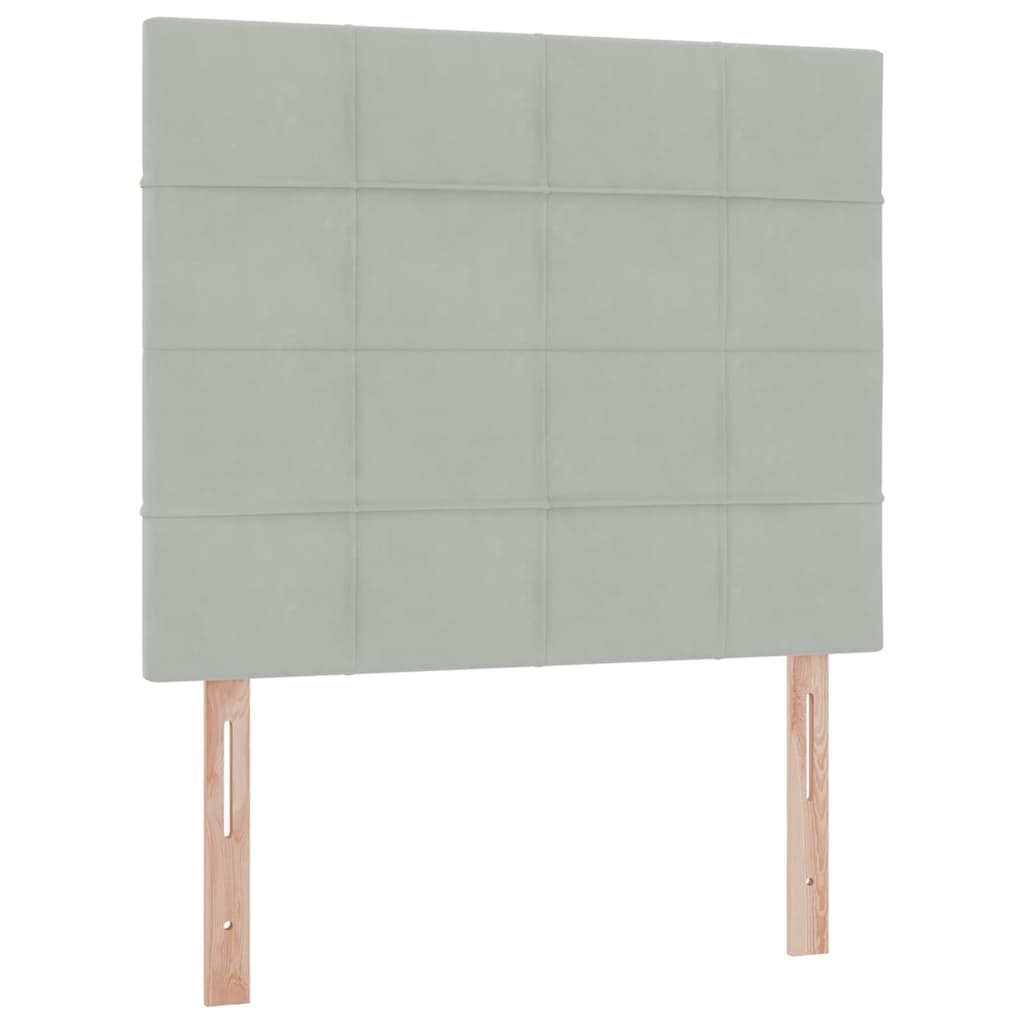 Storage Bed with Mattress Light Grey 120 x 200 cm Velvet