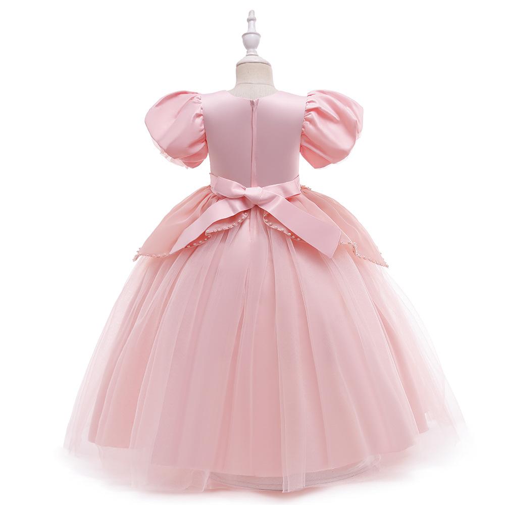 Rochie Formală cu Dantelă pentru Fetițe, Rochie de Prințesă cu Fundă pentru Botez, Rochie de Petrecere cu Flori, Rochii de Nuntă