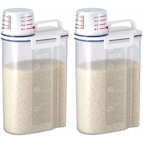 Value Set of 2 Asvel Airtight Rice Containers, 2kg, White, 7509