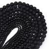 1 Strand 4/6/8/10/12mm Black Frosted Glass Stone Beads Round Loose Spaced Bead For DIY Handmade Bracelet Necklace Jewelry Making