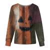 Women's Casual Fashion Long Sleeve Standing Collar Single Breasted Halloween Print Workwear Jacket Tops