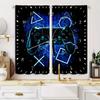 HD Digital Printed Drapes House Decoration Decor Living Area Room Bedroom Rod Pocket Style Pocket Curtains Black And White Gamepad Print Bed Chamber