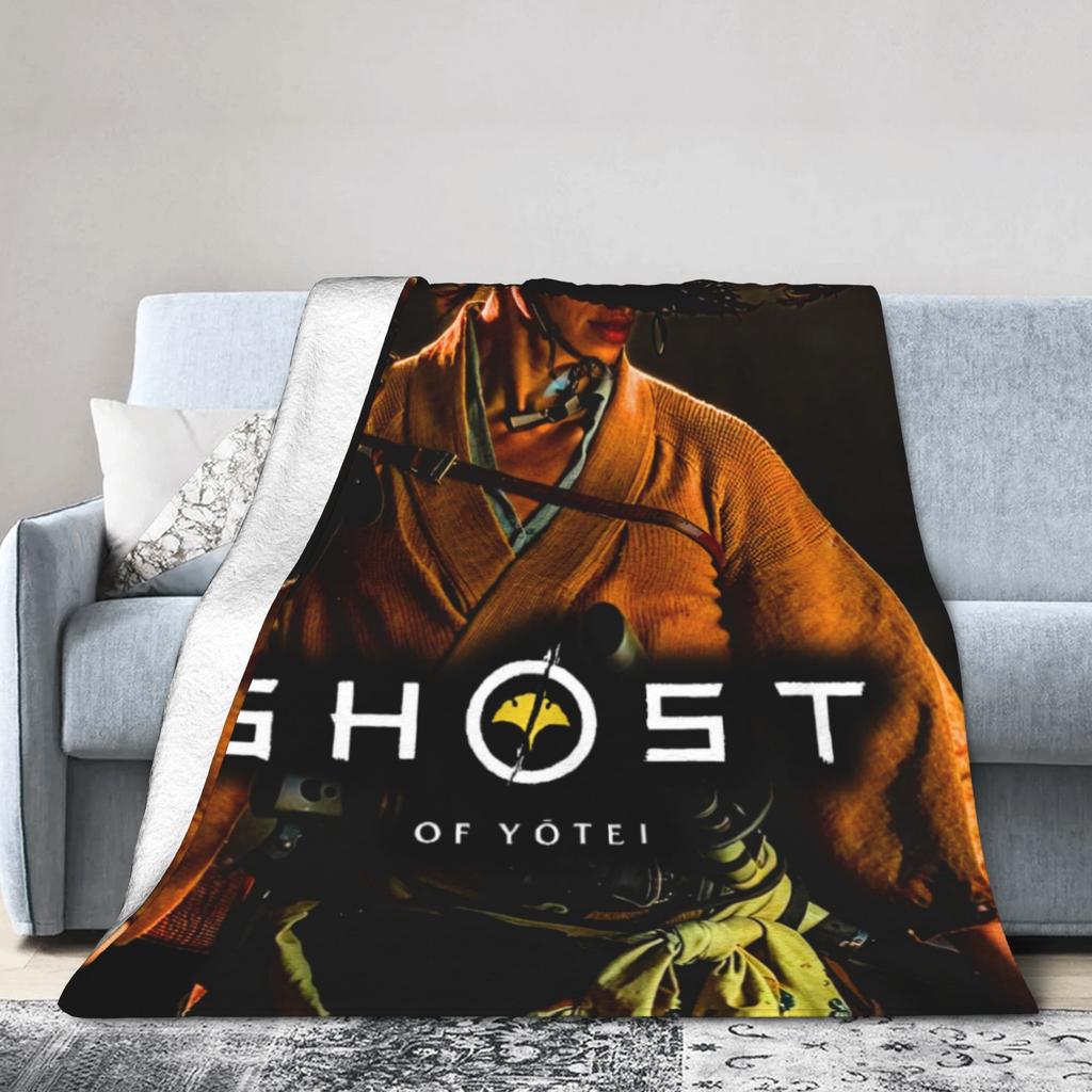 Warm BlanketsKids Adult Decorative Ghost of Yotei 2025 Game Throw Blanket  Flannel Bedspread For Home Decor Pattern Sofa Cover