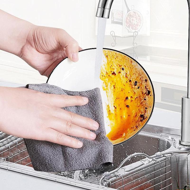 Wiederverwendbare Reinigungstücher Haushaltsküchentücher Mikrofaserhandtuchrollen Spülertücher Waschpapierhandtuchersatz 1 Rolle mit 20 Blättern
