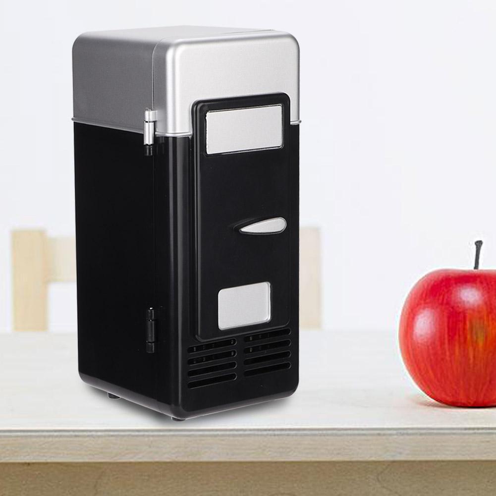 Mini USB Office Mini oppvarming og kjøling Dual Use bærbart kjøleskap Drikkekjøler(Svart)