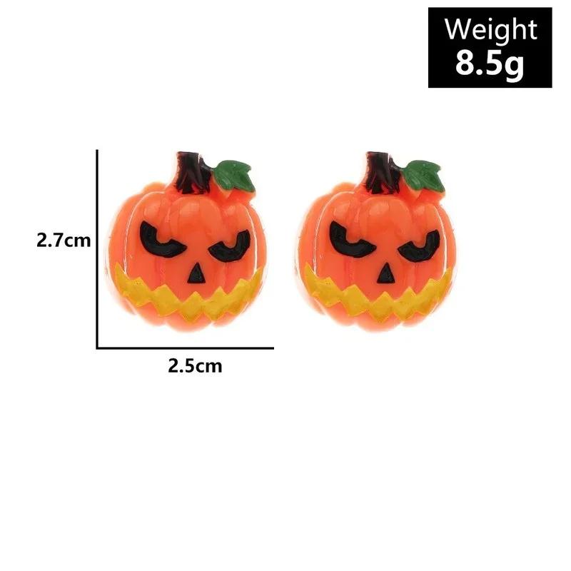 Funny Halloween earrings simulation plastic face pumpkin ghost Death Halloween Earrings.