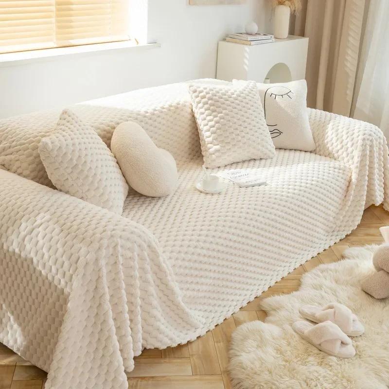 

Blanket for Live Room Couch Cover Armchair Warm Soft Sofa Cover Slipcover Fleece Sofa Towel 30x50cm Pillowcase