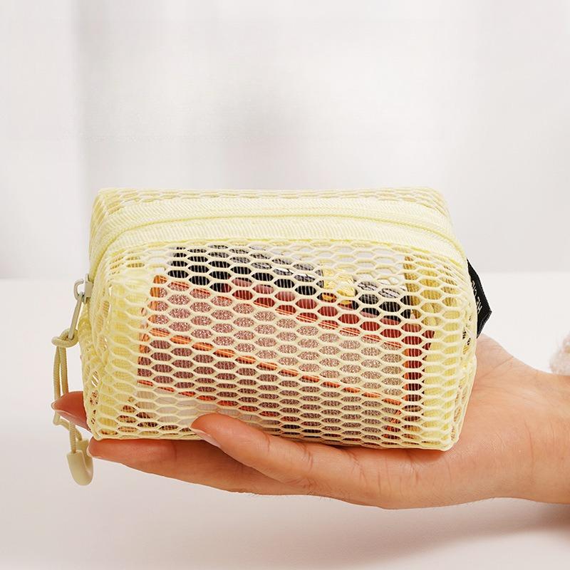 Honeycomb Mesh Square Storage Bag Portable Headset  Key Storage Bag Lipstick Data Cable Portable Coin Purse