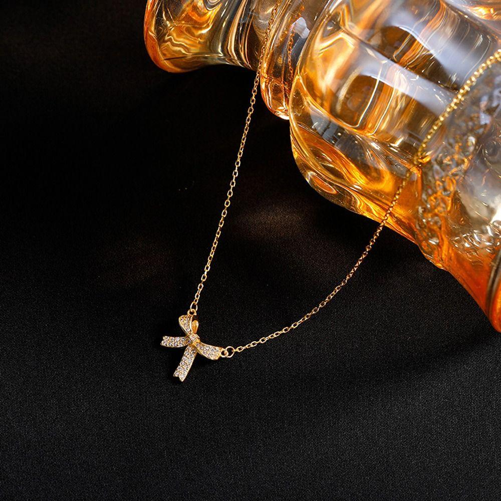 Zinc Zinc Alloy Bow Pendent Girl Gift Women Necklace Korean Style Necklace Fashion Jewelry Girl Choker