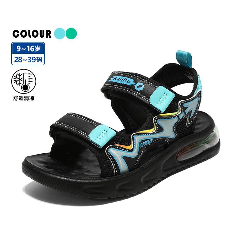 Offene Sandalen für Jungen mit Verschluss Leichte Strandschuhe Kinder Alter 4-16