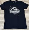 2015 Jurassic World White Splatter Logo Officially Licensed T-Shirt Size Large