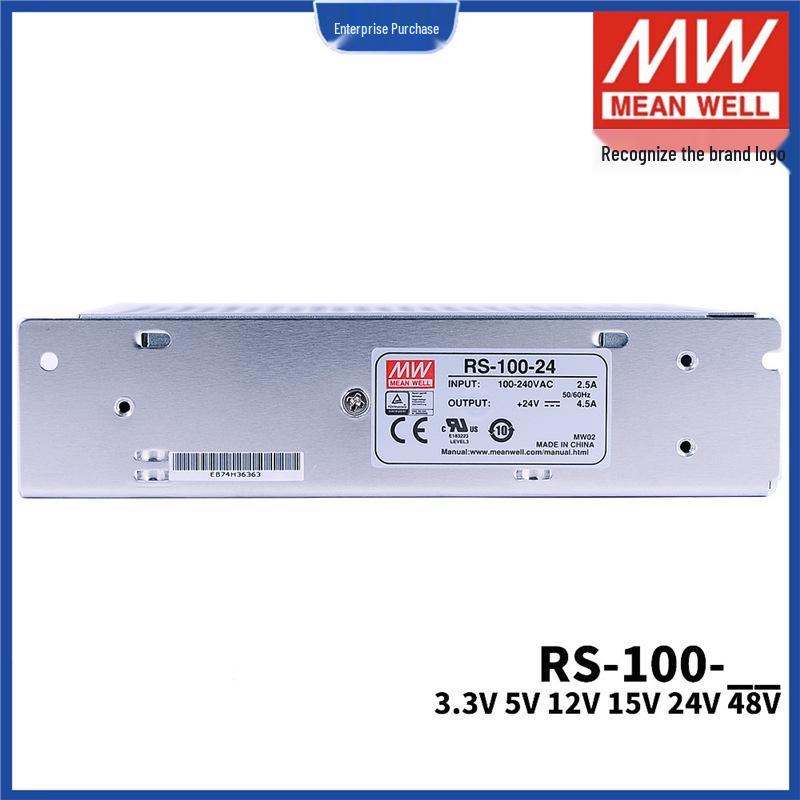 

Mean Well RS-100 Regulated Switching Power Supply 3.3V-48V 100W Transformer NES 24V