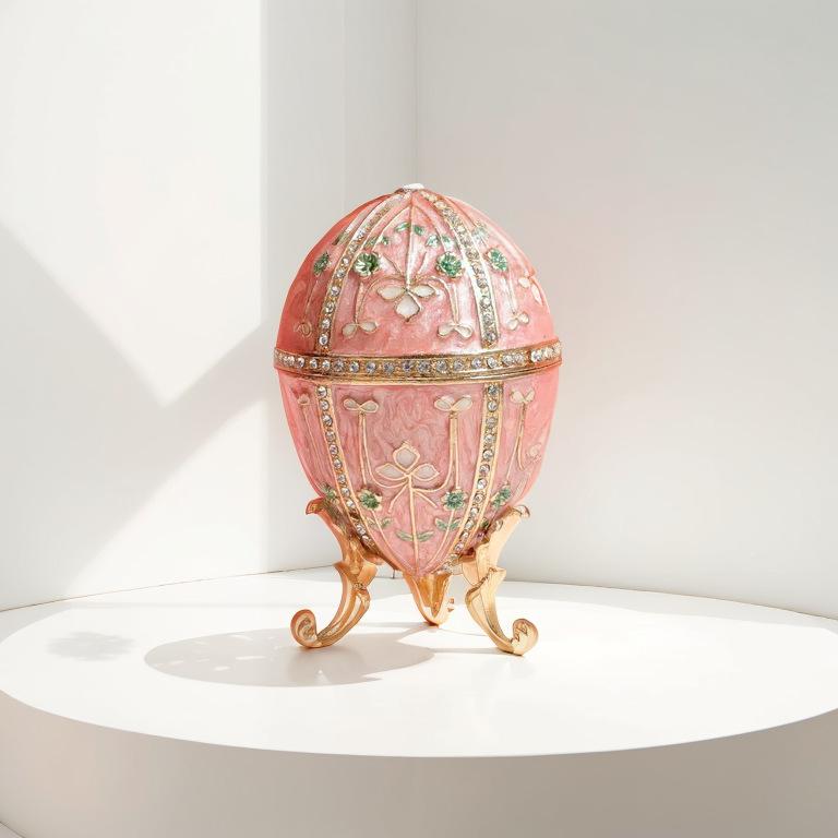 

Enamel Craft Easter Egg Decorative Box, Creative Home Ornament розовый