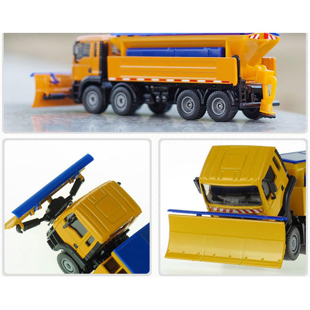 1/50 Toys Car Alloy Model Diecast Snow Sweeper Winter Service Vehicle Removable Cover 8 Wheel Cleaner Tractor Diecast Hobby