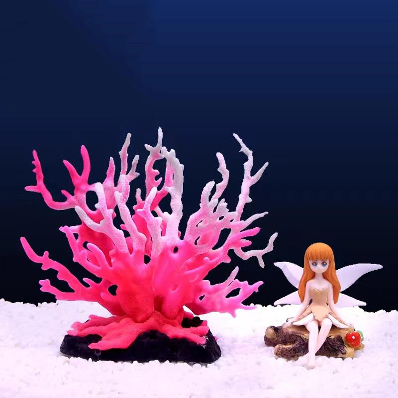 Simulation Coral Fish Tank Water Plant Resin Fake Coral Artificial Aquarium Decoration Marine Hard Dead Coral Ornaments Undersea