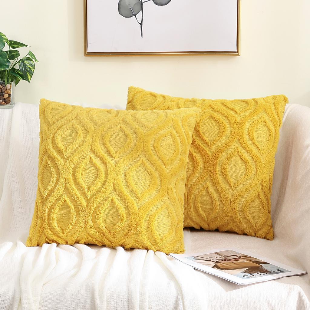 HAPIHAPPY Kissenbezug 45X45 2er-Set Kissenbezug Plüsch Sofa Dekokissenbezug Weich Luxus Für Wohnzimmerdeko