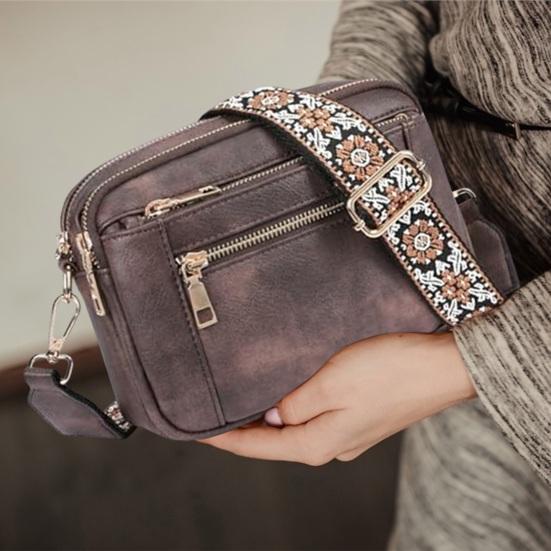 Women's Crossbody Bag Faux Leather Small Shoulder Bag with Adjustable Strap Crossbody Purse for Daily Travel Commute