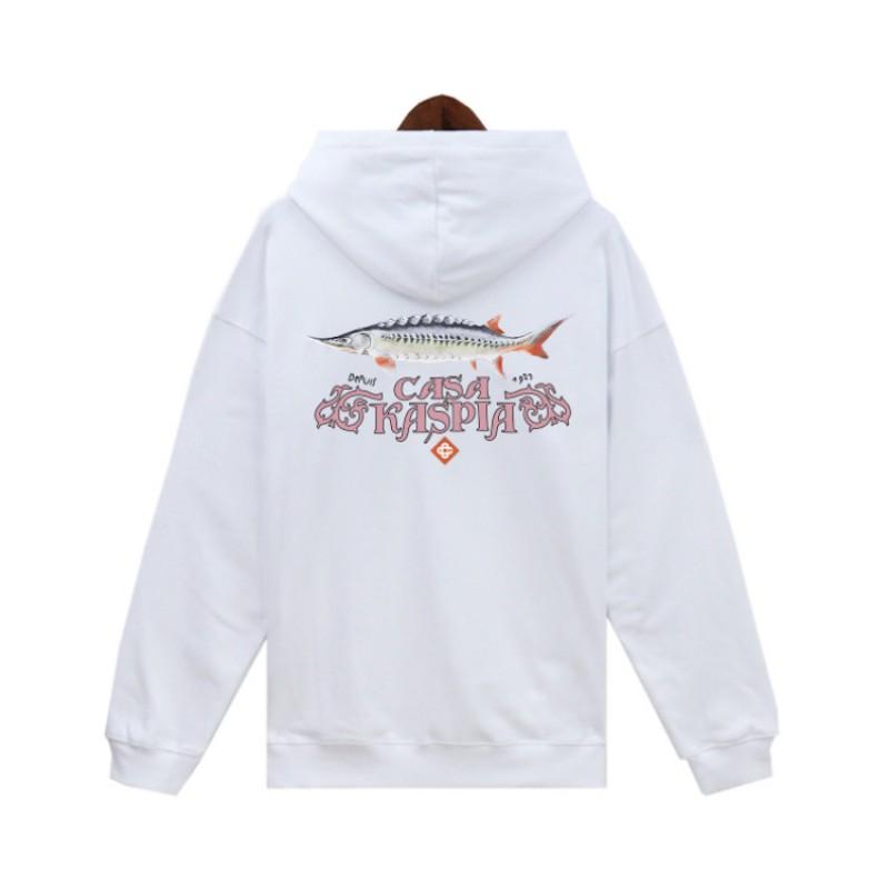 Casablanca Letter Print Hoodie Unisex Casual Winter Loose Fit Sweatshirt