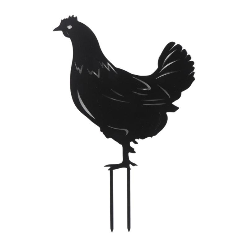 Metal Garden Stakes Rooster Hen with Chicks Outdoor Art Animal Decorations Outside Decor Yard Garden Ornaments