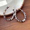 Silver needle Maillard style retro round leopard print wrapped earrings personalized fashion stud earrings niche high-end earrings women