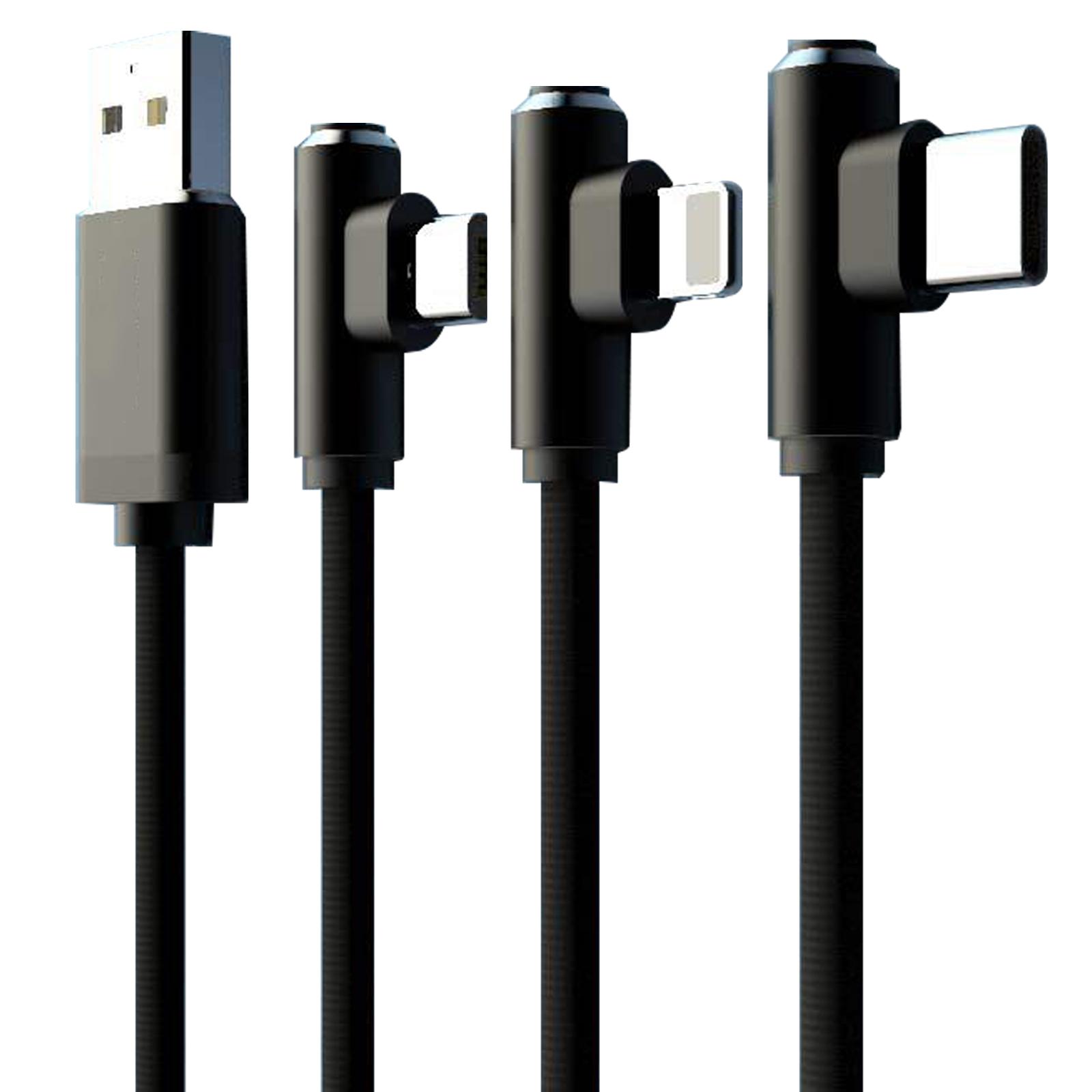 

3 в 1 2.4A быстрая зарядка USB Type C на USB C / 8-контактный кабель для передачи данных нейлоновый плетеный кабель для мобильного телефона B