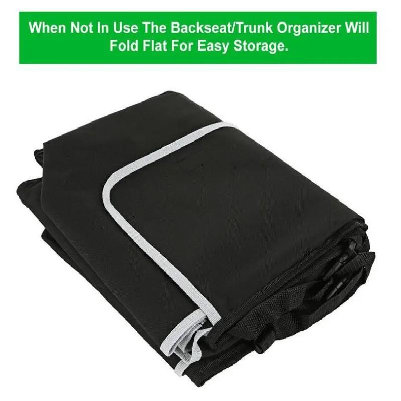 Car Trunk Organizer for SUV Backseat Hanging Organizer for SUV Truck MPV Upgrade Back Seat Storage Bags with 4 Pockets 39*14inch