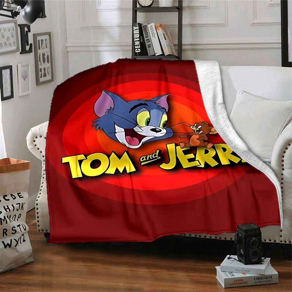 1pc Tom Jerry Flannel Blanket, Soft Skin Friendly with Digital Printing, Various Sizes Available for Family, Friends, Birthday
