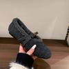 Peluche de fée automne et hiver nouvelles chaussures Mary Jane à semelle plate et souple chaussures en coton chaud