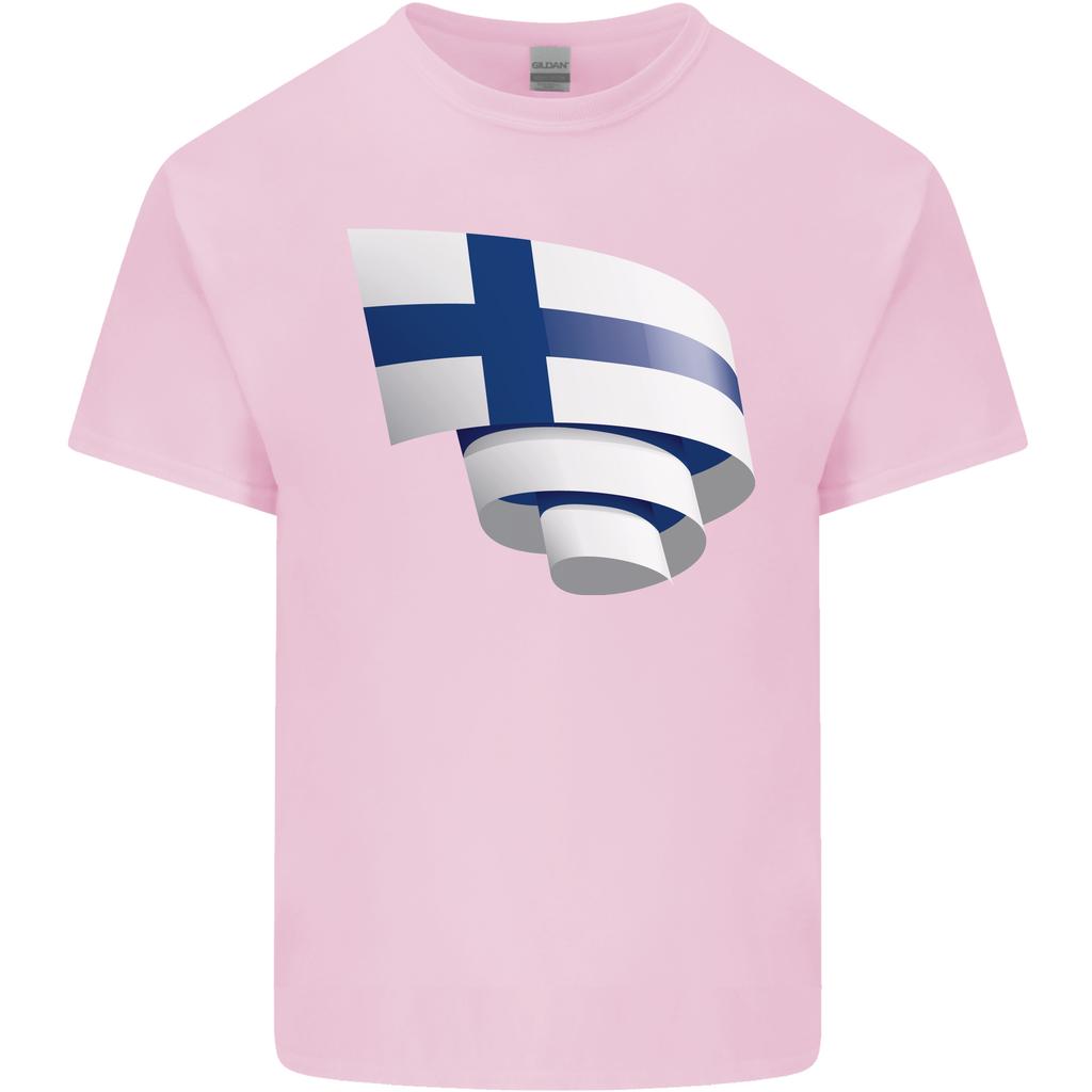 Curled Finland Flag Finnish Day Football Unisexs Light Cotton TShirt