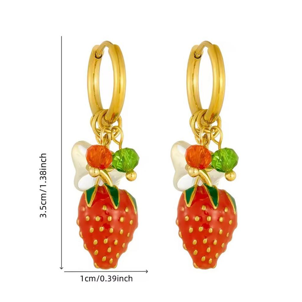Drop Earrings Strawberry Earrings Ear Buckles Women Dangle Earrings Female Fashion Earrings Perfect for Daily Wear