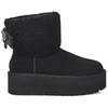 UGG Cuir Fendu Vache Semelle Épaisse Solide Bottes de Neige Courtes Bottes de Neige Femme Noir 1158267-BLK