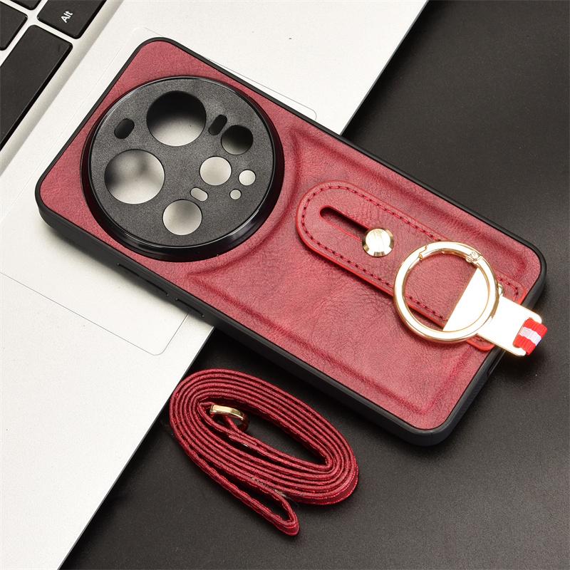 

Чехол для телефона 15 Ultra, модный кожаный держатель для телефона с ремешком на запястье, чехол для телефона 15 Ultra, устойчивый к падениям For Xiaomi 15 Ultra