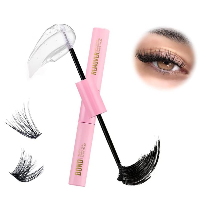 

1Pcs 2 In 1 Bond And Seal/ Remover Waterproof Fast Drying Glue And Sealer Dual-Ended Eyelash Glue Strong Hold Cluster Lash Glue чёрный
