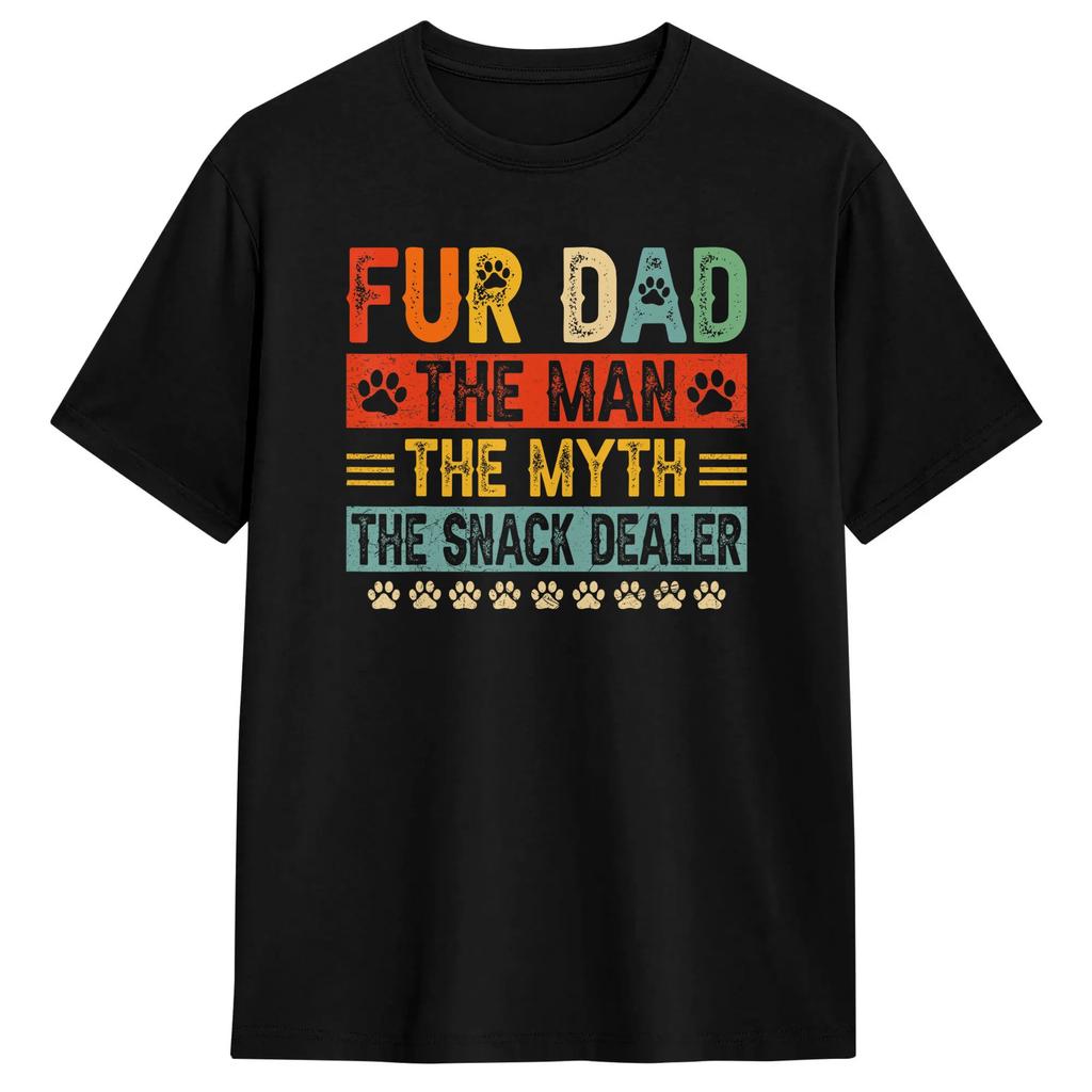 Unisexs Tshirt Retro Fur Dad The Unisex The Myth The Snack Dealer Dog Dad Tshirts Fashion Summer Tees Vintage 100 Cotton Clothes