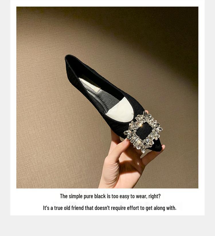 Grape Mom Studio: Spring French Rhinestone Pointed Toe Flats for Women