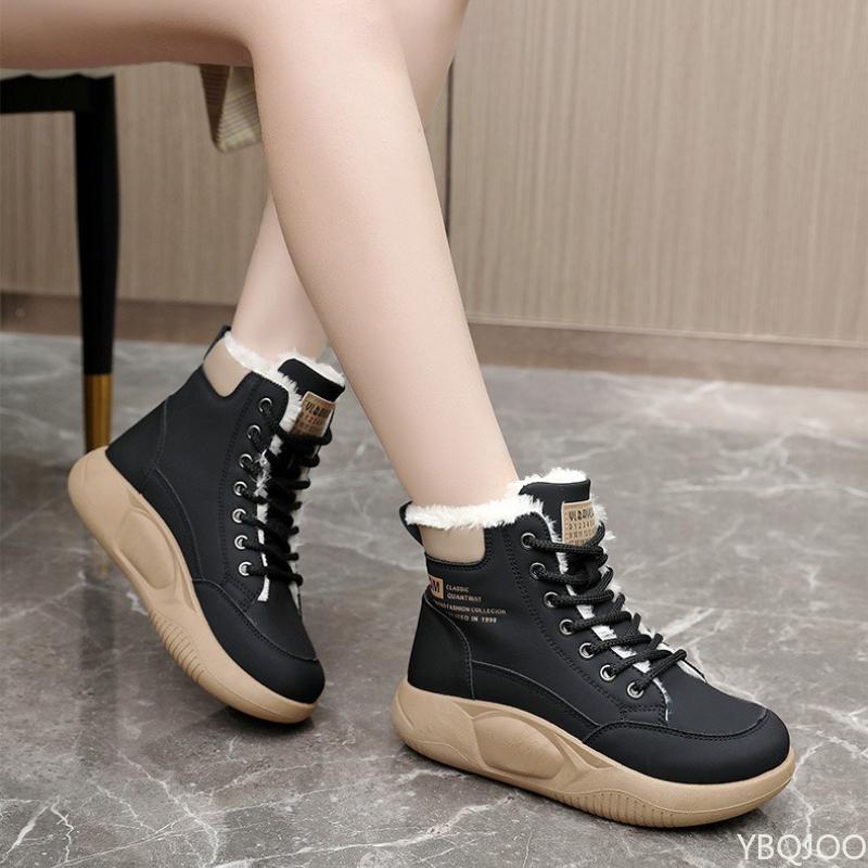 New minimalist comfortable thick soled cotton shoes for winter high top casual warmth anti slip wear-resistant women's shoes