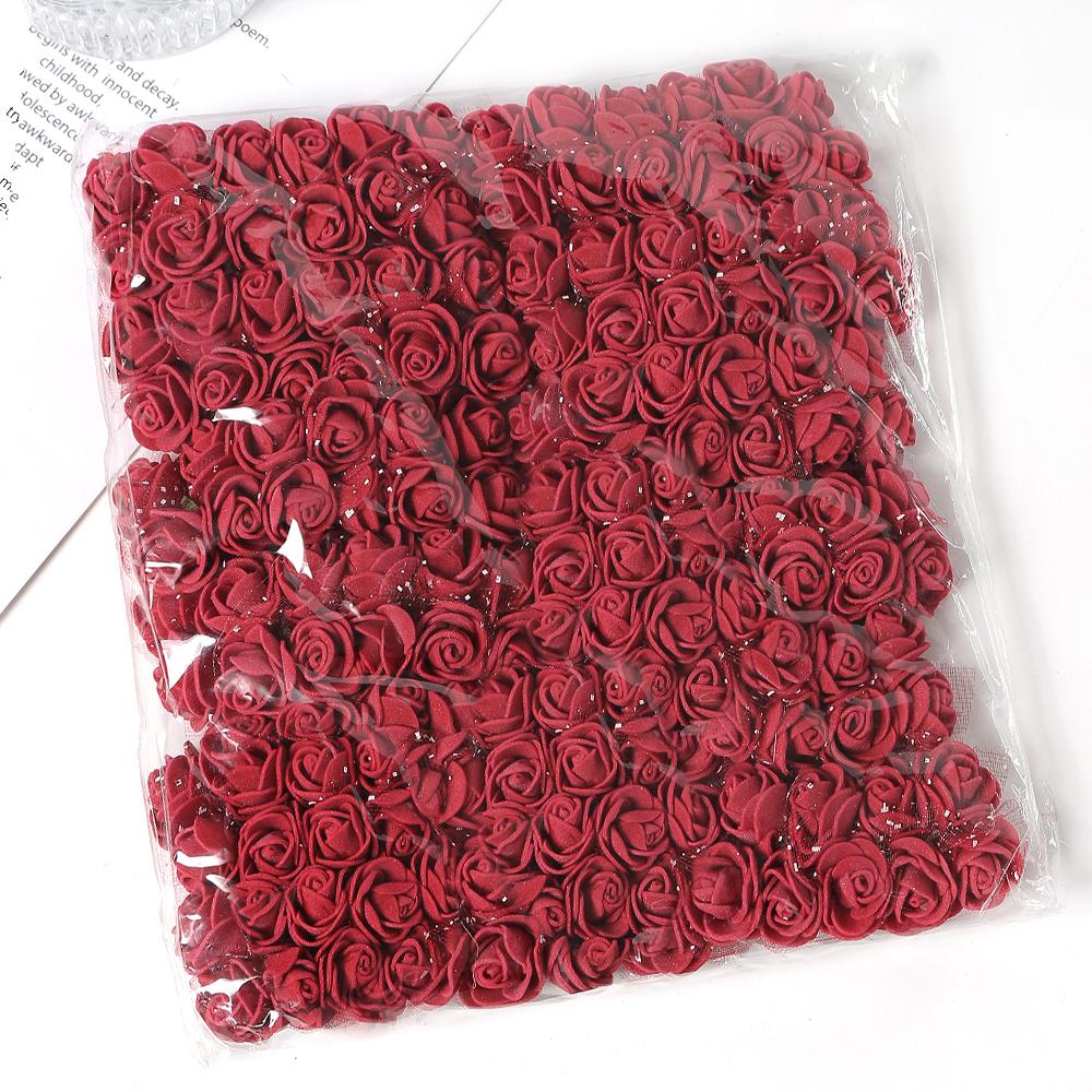 96Pcs Mini Rose Artificial Flowers Bouquet 7.5cm Foam Fake Flowers Wedding Decoration for Home Room Decor DIY Gifts Accessories